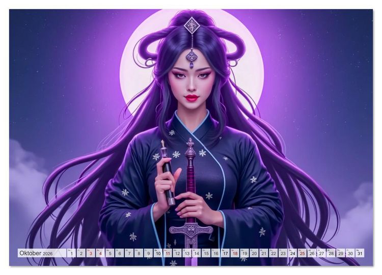 Produktbild: Chinesische Mythologie - G&ouml;tter, Helden und Monster (Wandkalender 2026 DIN A4 quer), CALVENDO Monatskalender