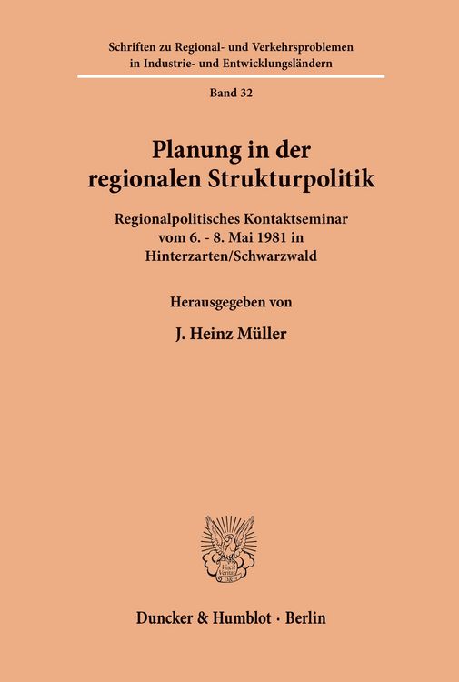 Produktbild: Planung in der regionalen Strukturpolitik.
