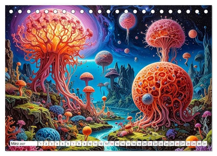 Produktbild: Mykologische Metamorphosen (Tischkalender 2027 DIN A5 quer), CALVENDO Monatskalender