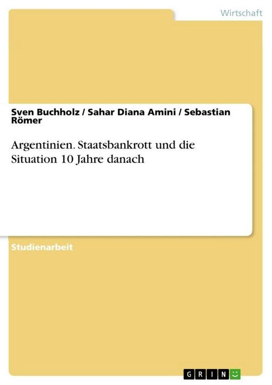 Produktbild: Argentinien. Staatsbankrott und die Situation 10 Jahre danach