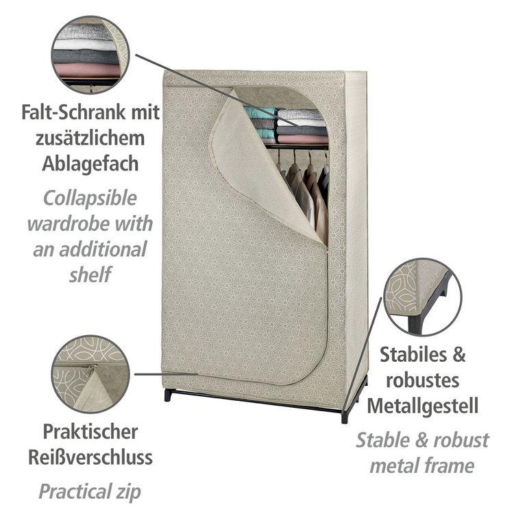 Produktbild: Kleiderschrank Mod. Balance mit Ablage, Stoffschrank, Faltschrank