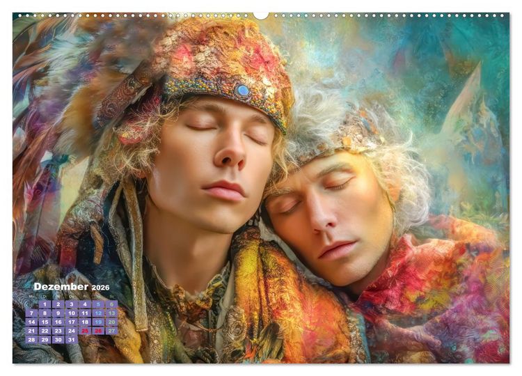 Produktbild: Zeichen der Liebe &ndash; Malerische Fantasiewerke (Wandkalender 2026 DIN A2 quer), CALVENDO Monatskalender