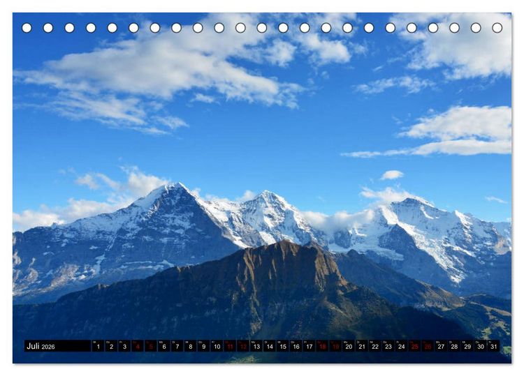 Produktbild: Eiger, M&ouml;nch und Jungfrau 2026 (Tischkalender 2026 DIN A5 quer), CALVENDO Monatskalender
