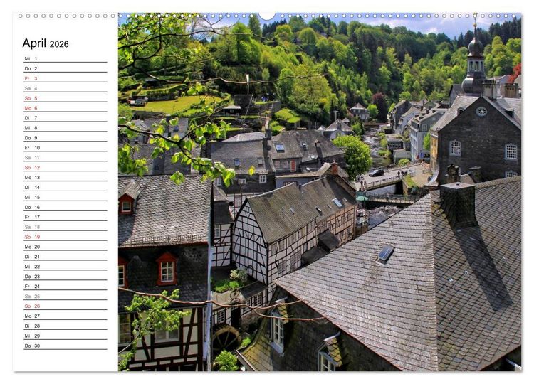 Produktbild: Eine Perle in der Eifel - Monschau (Wandkalender 2026 DIN A2 quer), CALVENDO Monatskalender