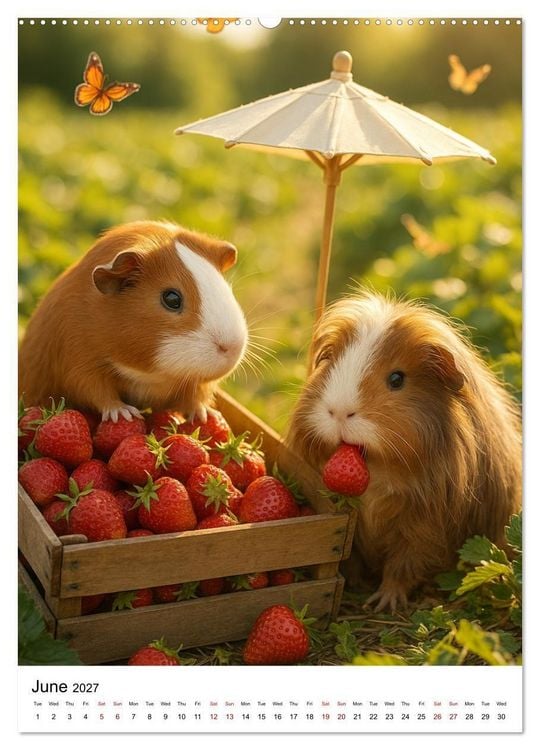 Produktbild: Guinea Pigs Cozy Moments (Wall Calendar 2027 DIN A2 portrait), CALVENDO 12 Month Wall Calendar