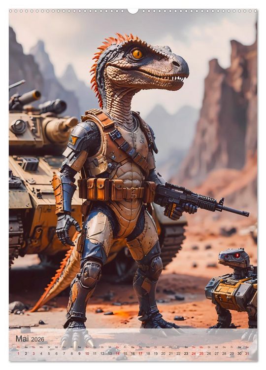 Produktbild: Jurassic Alltag - Dinos &uuml;berall (hochwertiger Premium Wandkalender 2026 DIN A2 hoch), Kunstdruck in Hochglanz
