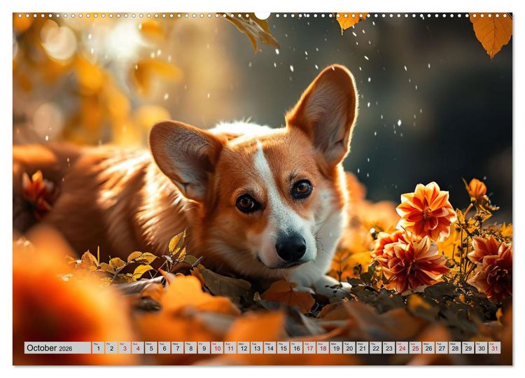 Produktbild: Corgis in Bloom (Wall Calendar 2026 DIN A2 landscape), CALVENDO 12 Month Wall Calendar