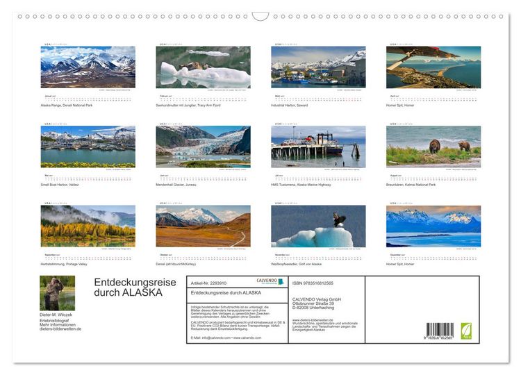 Produktbild: Entdeckungsreise durch ALASKA (Wandkalender 2027 DIN A2 quer), CALVENDO Monatskalender