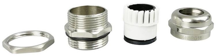 Produktbild: TRU COMPONENTS TC-10302884 Kabelverschraubung PG16 Messing (vernickelt) Metall 1St.