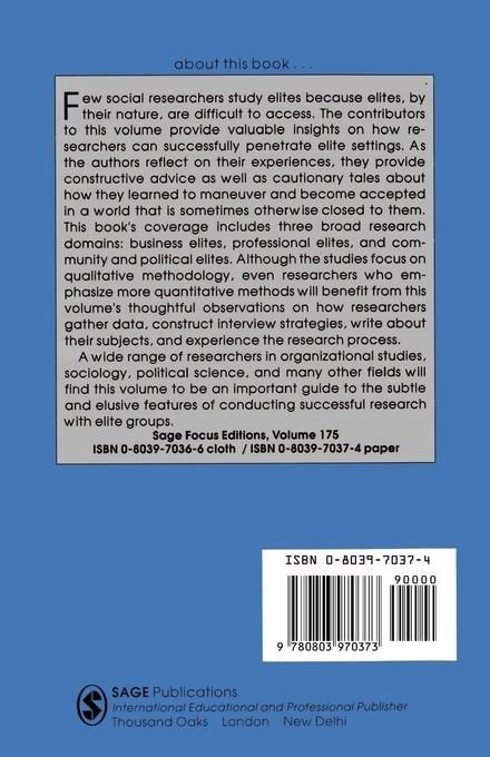 Produktbild: Studying Elites Using Qualitative Methods