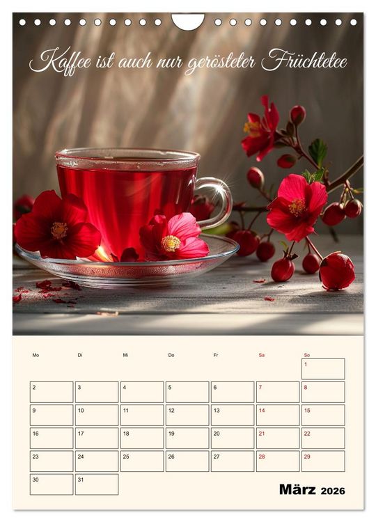 Produktbild: Du, mein geliebter Tee (Wandkalender 2026 DIN A4 hoch), CALVENDO Monatskalender