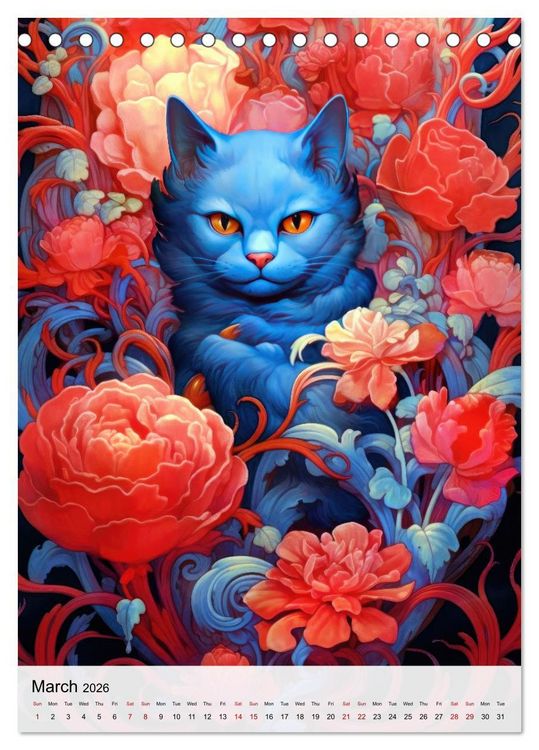 Produktbild: Feline Zen (Desk Calendar 2026 DIN A5 portrait), CALVENDO 12 Month DeskCalendar