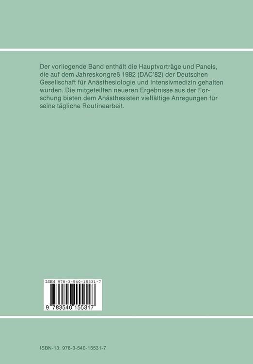 Produktbild: Deutscher Anaesthesiekongre&szlig; 1982