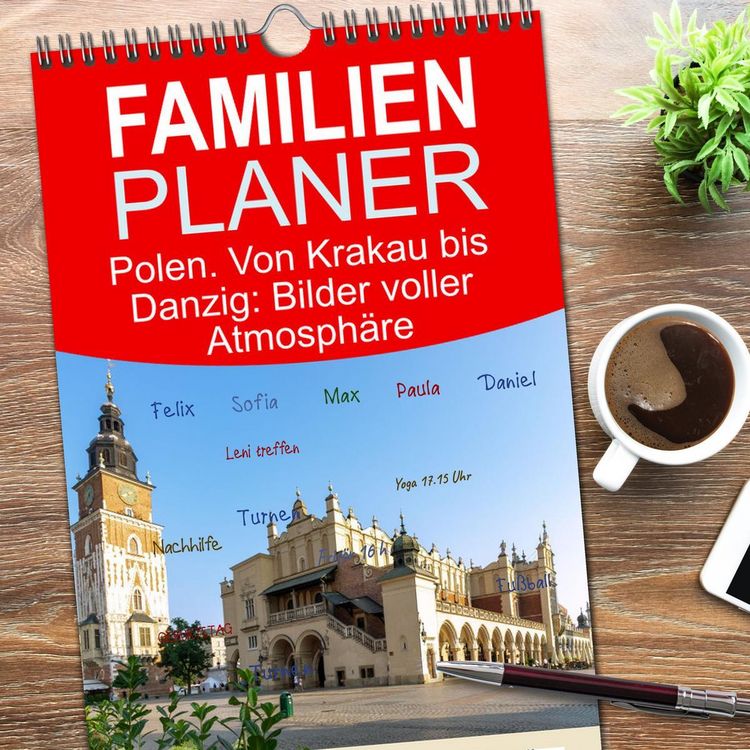 Produktbild: Familienplaner 2026 - Polen. Von Krakau bis Danzig: Bilder voller Atmosph&auml;re mit 5 Spalten (Wandkalender, 21 x 45 cm) CALVENDO
