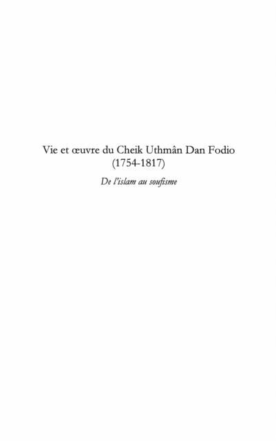 Produktbild: Vie et oeuvre du cheikh uthmAn dan fodio - (1754-1817) - de