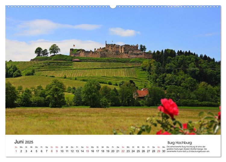 Deutschlands Burgen - eindrucksvolle Ruinen (Wandkalender 2025 DIN A2 quer), CALVENDO Monatskalender