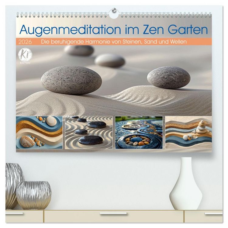 Produktbild: Augenmeditation im Zen Garten (hochwertiger Premium Wandkalender 2026 DIN A2 quer), Kunstdruck in Hochglanz