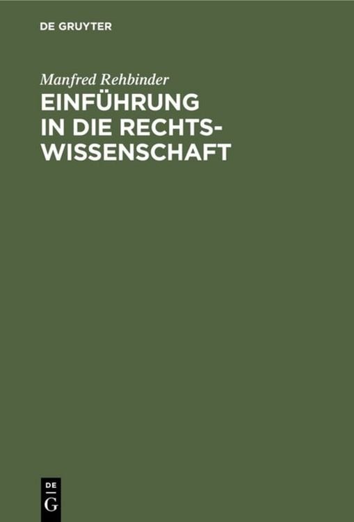 Produktbild: Einf&uuml;hrung in die Rechtswissenschaft
