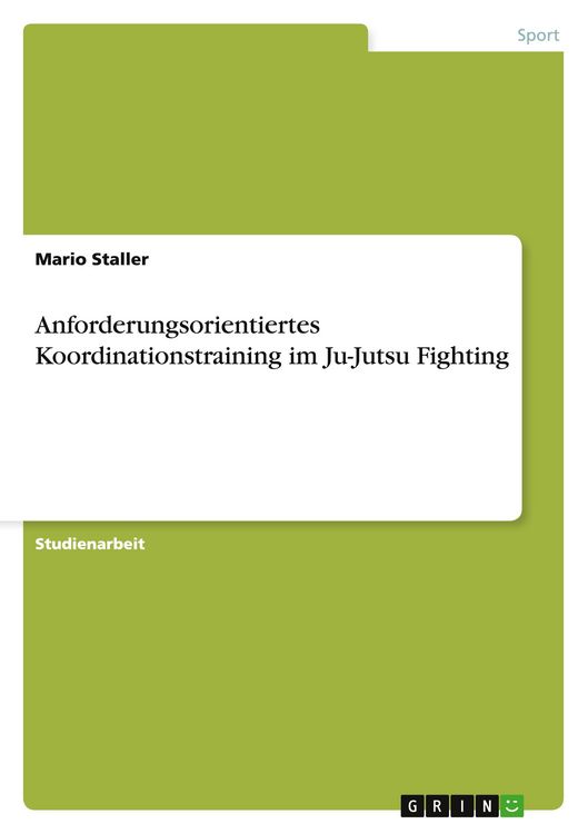 Produktbild: Anforderungsorientiertes Koordinationstraining im Ju-Jutsu Fighting