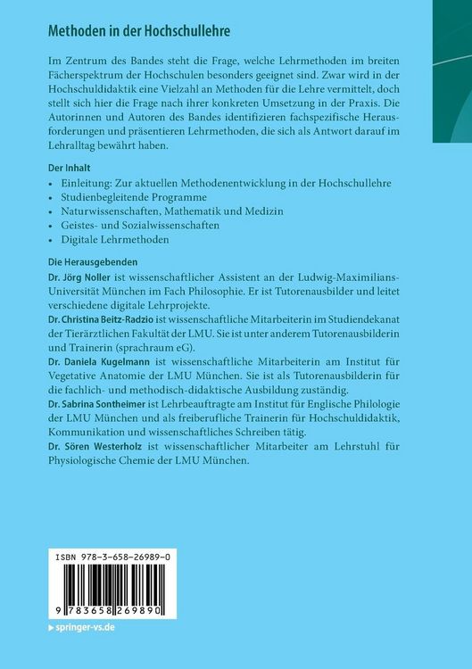Produktbild: Methoden in der Hochschullehre