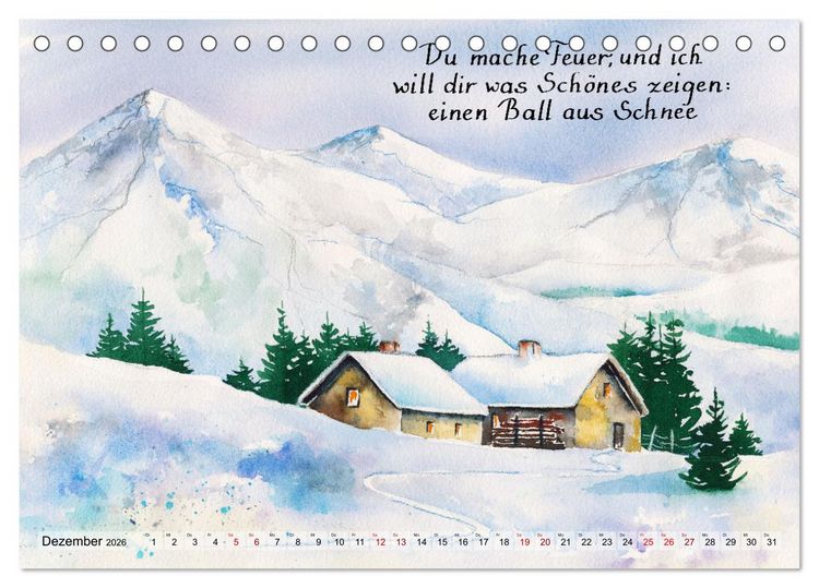 Produktbild: Aquarelle und Haiku von Basho (Tischkalender 2026 DIN A5 quer), CALVENDO Monatskalender