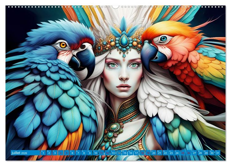 Produktbild: La muse aux oiseaux (Calendrier mural 2026 DIN A2 vertical), CALVENDO calendrier mensuel