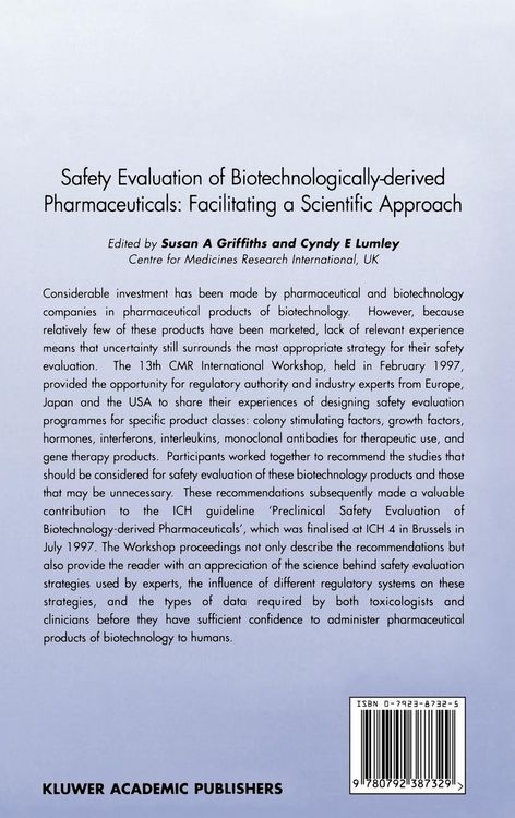 Produktbild: Safety Evaluation of Biotechnologically-derived Pharmaceuticals