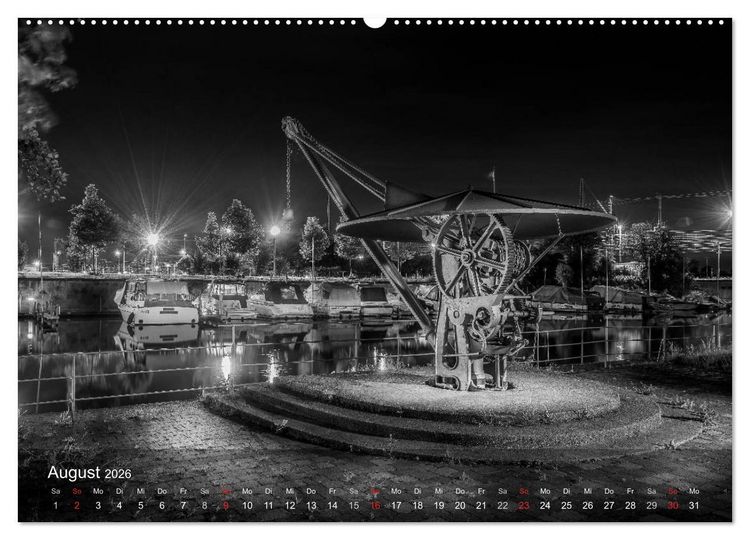 Produktbild: Heilbronn bei Nacht (hochwertiger Premium Wandkalender 2026 DIN A2 quer), Kunstdruck in Hochglanz
