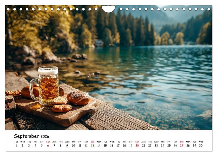 Produktbild: A Year of Beer - Bavarian Brews and Scenic Views (Wall Calendar 2026 DIN A4 landscape), CALVENDO 12 Month Wall Calendar