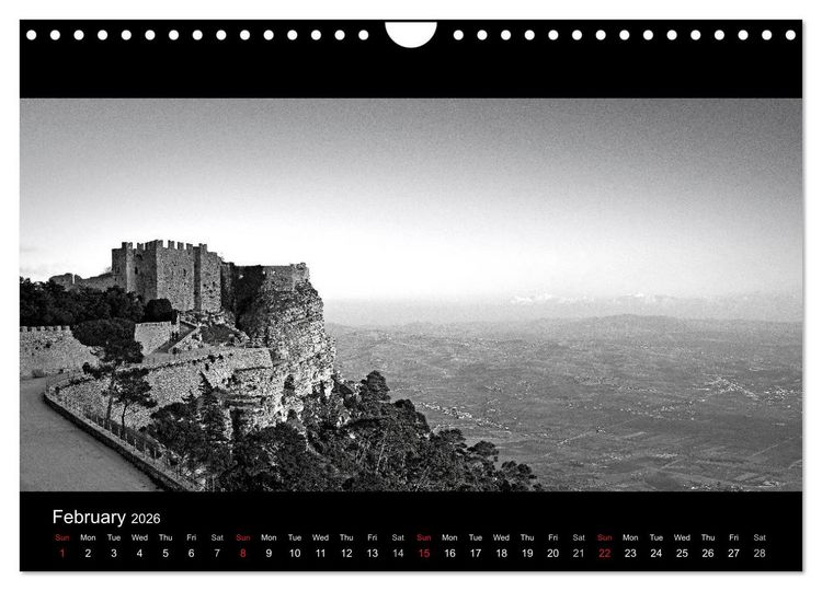 Produktbild: Black and White Sicily (Wall Calendar 2026 DIN A4 landscape), CALVENDO 12 Month Wall Calendar