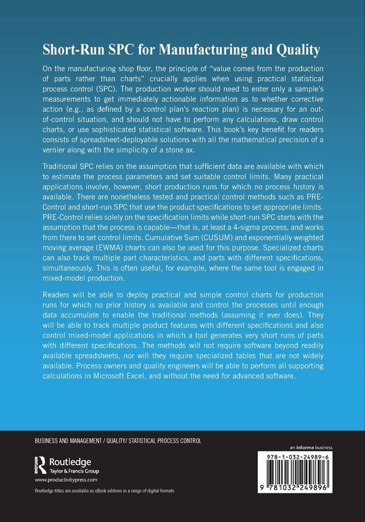 Produktbild: Short-Run SPC for Manufacturing and Quality Professionals