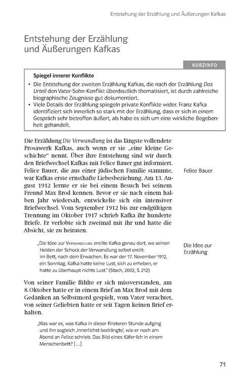 Produktbild: Lekt&uuml;rehilfen Franz Kafka, 'Die Verwandlung'. Interpretationshilfe f&uuml;r Oberstufe und Abitur