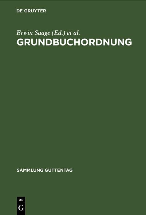 Produktbild: Grundbuchordnung