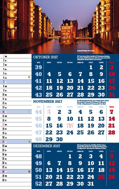 Produktbild: Drei-Monatskalender Deutschland 2027
