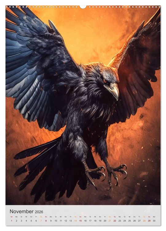 Produktbild: Mystische Raben (Wandkalender 2026 DIN A2 hoch), CALVENDO Monatskalender