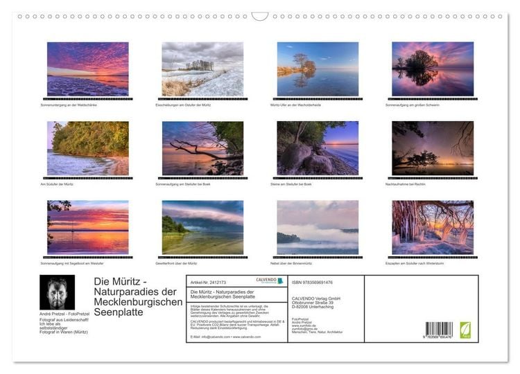 Produktbild: Die M&uuml;ritz - Naturparadies der Mecklenburgischen Seenplatte (Wandkalender 2027 DIN A2 quer), CALVENDO Monatskalender