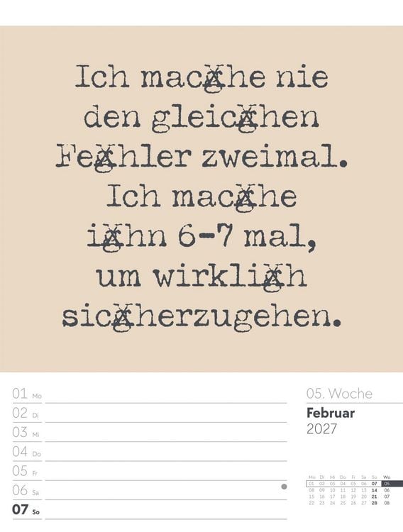 Produktbild: Klartext Spr&uuml;chekalender Wochenplaner 2027