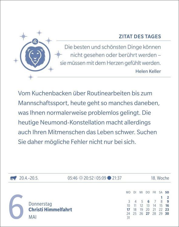 Produktbild: L&ouml;we Sternzeichenkalender 2027 - Tagesabrei&szlig;kalender - Ihr Horoskop f&uuml;r jeden Tag