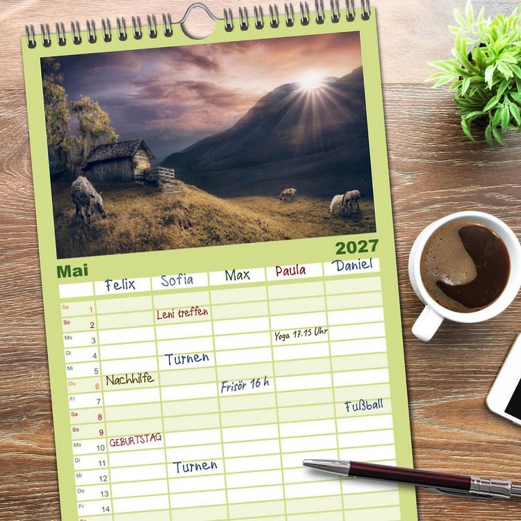 Produktbild: Familienplaner 2027 - Vom Zauber der Einsamkeit mit 5 Spalten (Wandkalender, 21 x 45 cm) CALVENDO