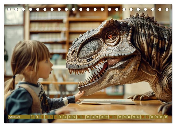 Produktbild: Wie w&auml;re es mit einem Dinosaurier als Haustier? (Tischkalender 2026 DIN A5 quer), CALVENDO Monatskalender