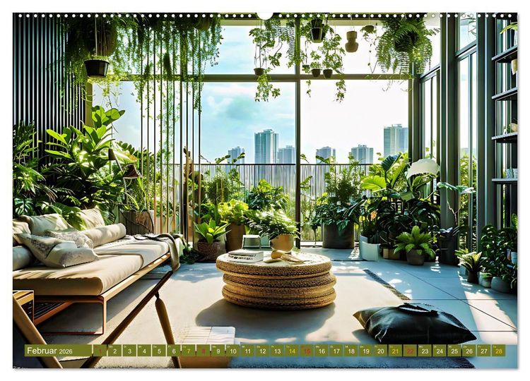 Produktbild: Urban Jungle - wohnen mit Pflanzen (hochwertiger Premium Wandkalender 2026 DIN A2 quer), Kunstdruck in Hochglanz