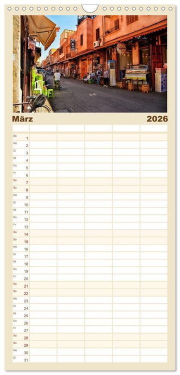 Produktbild: Familienplaner 2026 - Marrakesch die rote Stadt mit 5 Spalten (Wandkalender, 21 x 45 cm) CALVENDO
