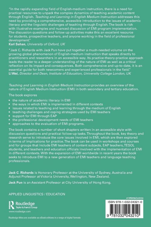 Produktbild: Teaching and Learning in English Medium Instruction