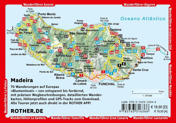 Produktbild: ROTHER Wanderf&uuml;hrer Madeira. 70 Touren auf Europas &raquo;Blumeninsel&laquo; - die sch&ouml;nsten Levada- und Bergwanderungen