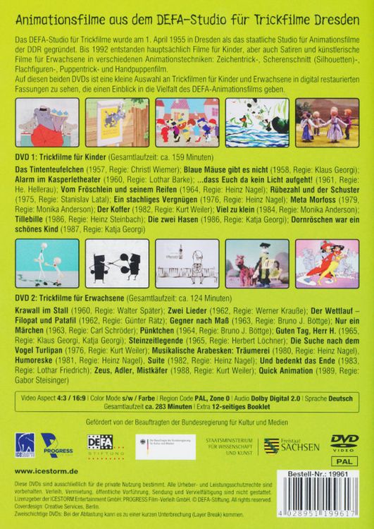 Produktbild: Animationsfilme - 60 Jahre DEFA-Trickfilmstudio [2 DVDs]