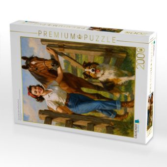 Produktbild: CALVENDO Puzzle Frau der 50er Jahre mit Pferd und Hund | 2000 Teile Lege-Gr&ouml;&szlig;e 90x67cm Foto-Puzzle f&uuml;r gl&uuml;ckliche Stunden