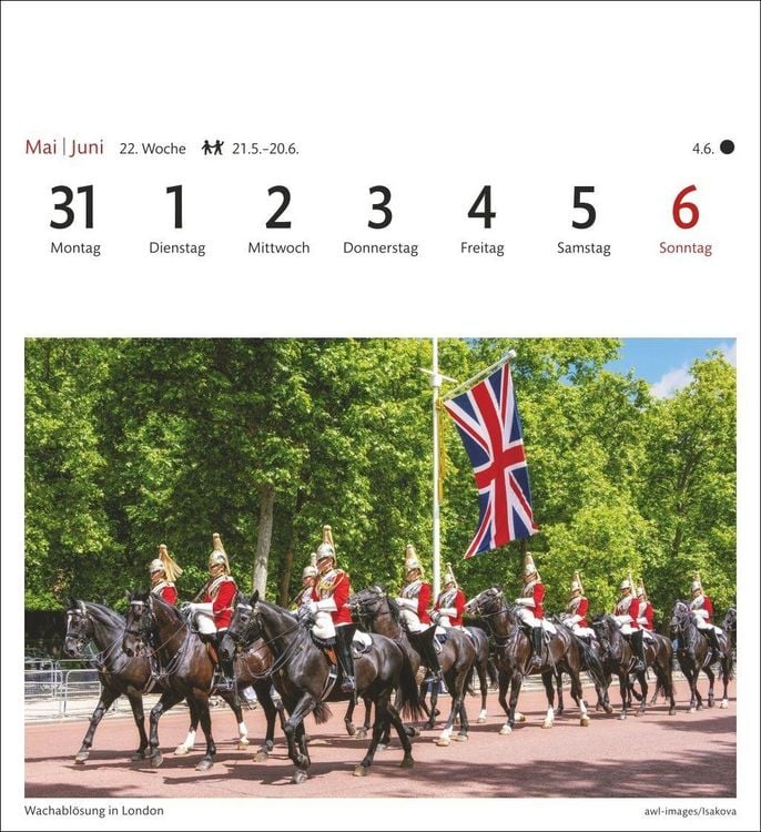 Produktbild: England Sehnsuchtskalender 2027 - Wochenkalender mit 53 Postkarten