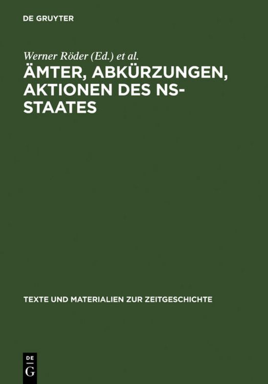 Produktbild: &Auml;mter, Abk&uuml;rzungen, Aktionen des NS-Staates