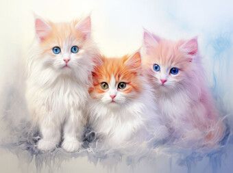 Produktbild: CALVENDO Puzzle Katzen im Pastellstil | 2000 Teile Lege-Gr&ouml;&szlig;e 90x67cm Foto-Puzzle f&uuml;r gl&uuml;ckliche Stunden