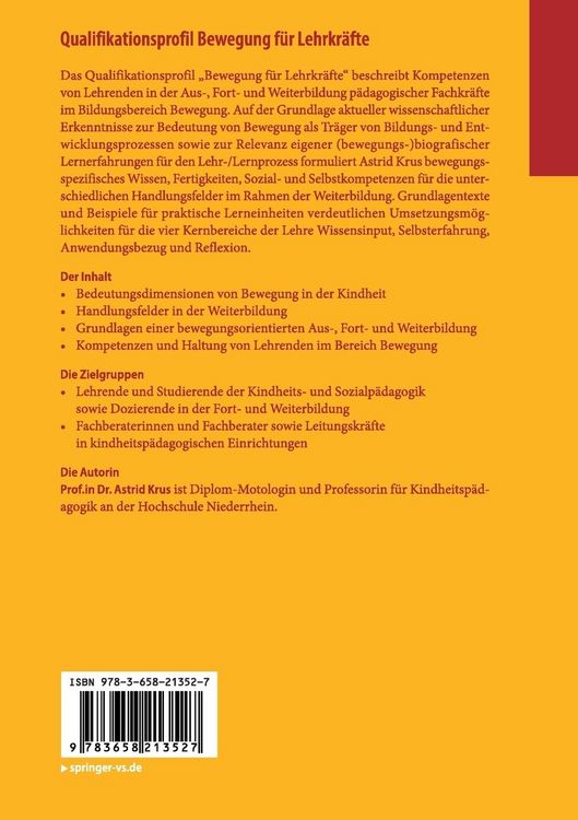 Produktbild: Qualifikationsprofil Bewegung f&uuml;r Lehrkr&auml;fte